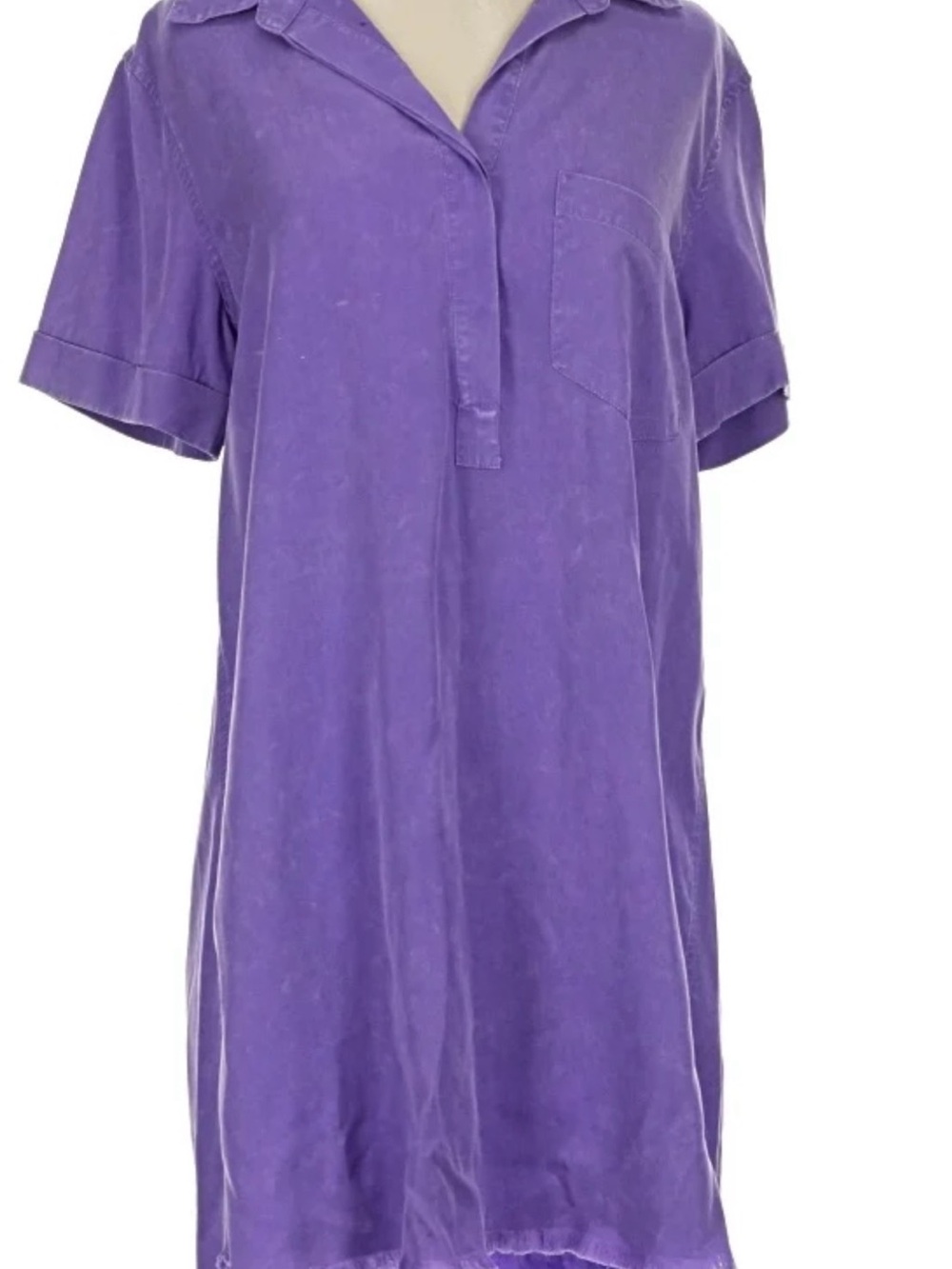 Day +Moon Purple Short Sleeve Shirt Dress